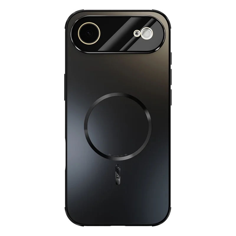 ABEEL Para iPhone 17 Capa Magnética de Ar TPU PC com Resfriamento, Capa Traseira Fosca para Celular com Película de Lente - Preto