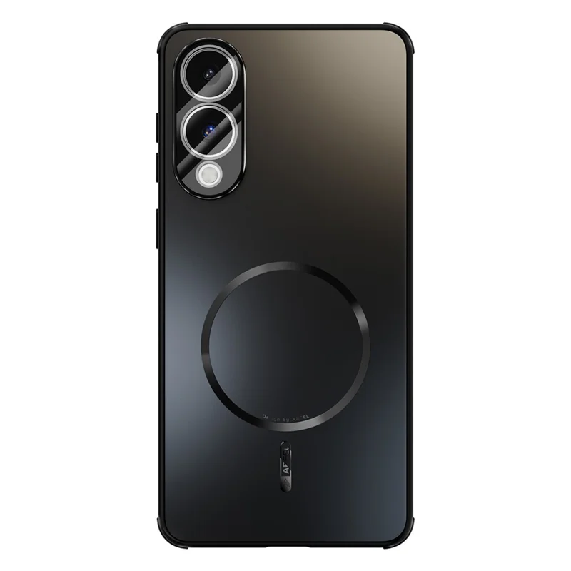 ABEEL For Samsung Galaxy S25 Edge Magnetic Case TPU PC Cooling Matte Phone Back Cover with Lens Film - Black
