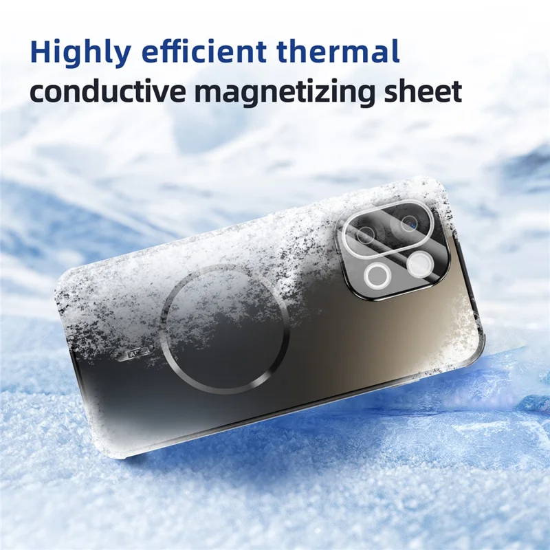 ABEEL For OnePlus 13T 5G Magnetic Case TPU PC Cooling Matte Phone Back Cover with Lens Film - Black
