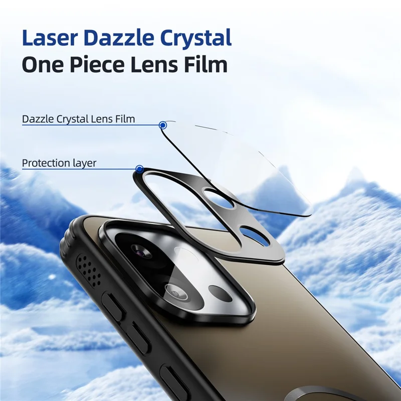 ABEEL For OnePlus 13T 5G Magnetic Case TPU PC Cooling Matte Phone Back Cover with Lens Film - Black