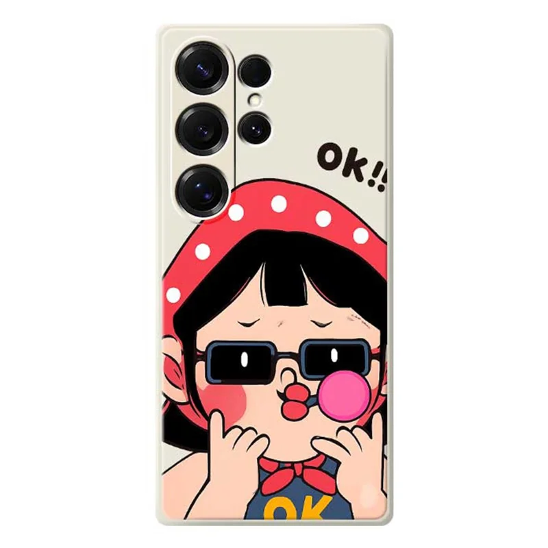 Samsung Galaxy S25 Ultra-hoesje met schattig kinderpatroon Rechte rand TPU-telefoonhoesje - Beige