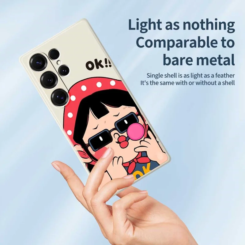 Samsung Galaxy S25 Ultra-hoesje met schattig kinderpatroon Rechte rand TPU-telefoonhoesje - Beige