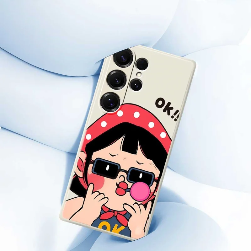 Samsung Galaxy S25 Ultra-hoesje met schattig kinderpatroon Rechte rand TPU-telefoonhoesje - Beige