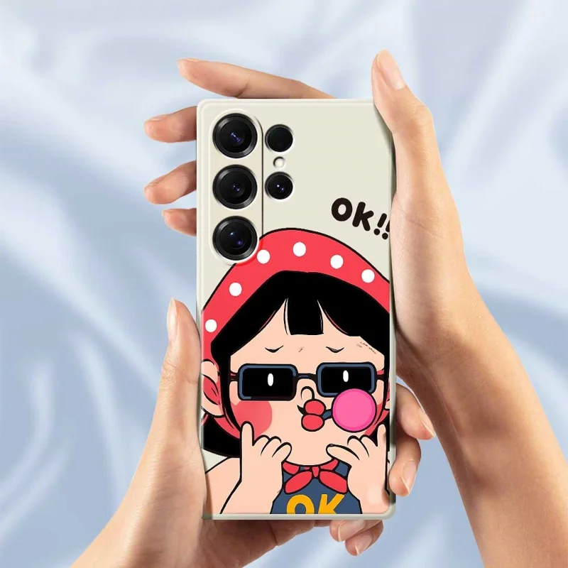 Samsung Galaxy S25 Ultra-hoesje met schattig kinderpatroon Rechte rand TPU-telefoonhoesje - Beige