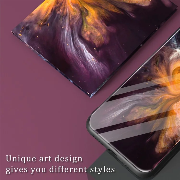 Per Xiaomi Poco M5 4G Modello in Marmo Stampare Glass Cover Back Glass Temio TPU TPU Anti-Scratch Bumper Design Case Del Telefono - DL01