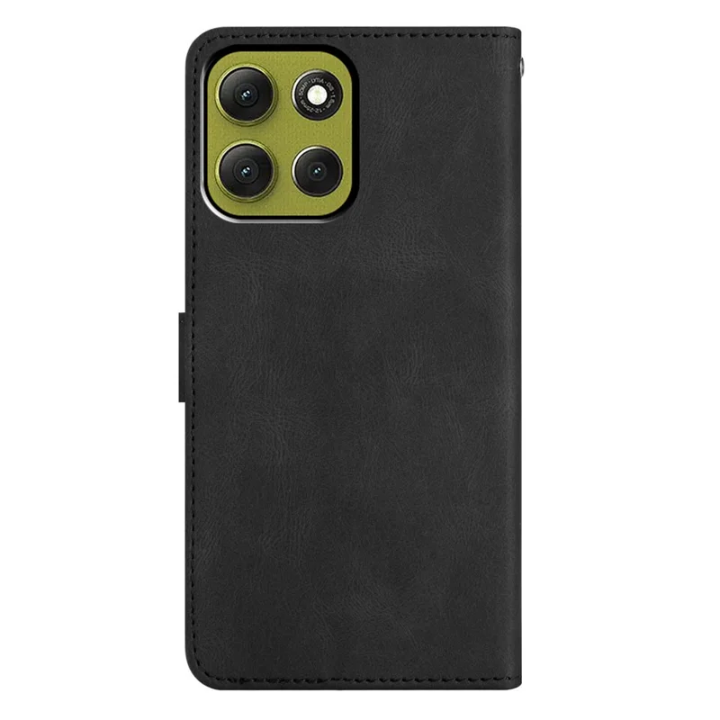 Per Motorola Moto G86 5G Cover a Portafoglio con Linee Stampate, Pelle Effetto Soft-Touch, Custodia Libro per Telefono - Nero