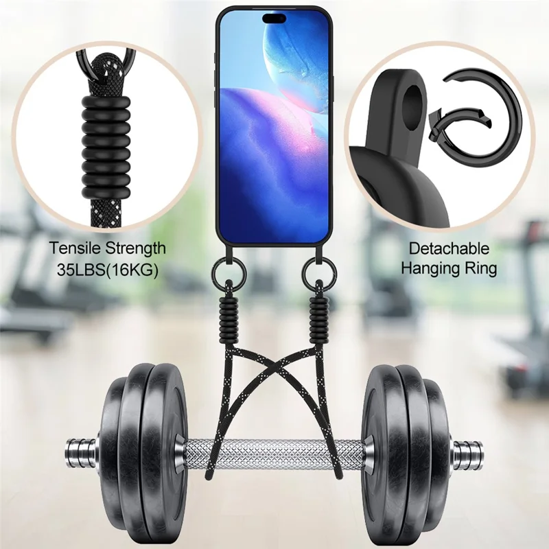 Bulk Purchasing For iPhone 17 Pro Case Liquid Silicone Card Holder Phone Back Cover with Short Strap - Black