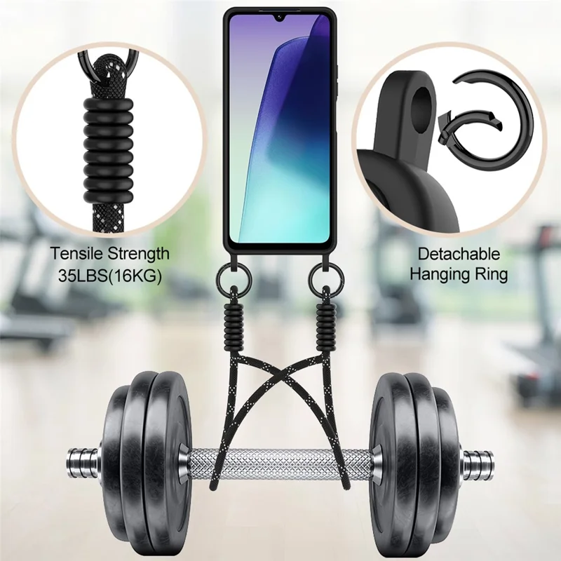 Bulk Purchasing Liquid Silicone Case with Short Strap For Xiaomi Redmi 14C 4G  /  14R 5G  /  A3 Pro 4G  /  A4 5G  /  Poco C75 4G  /  5G  /  Poco M7 5G - Black