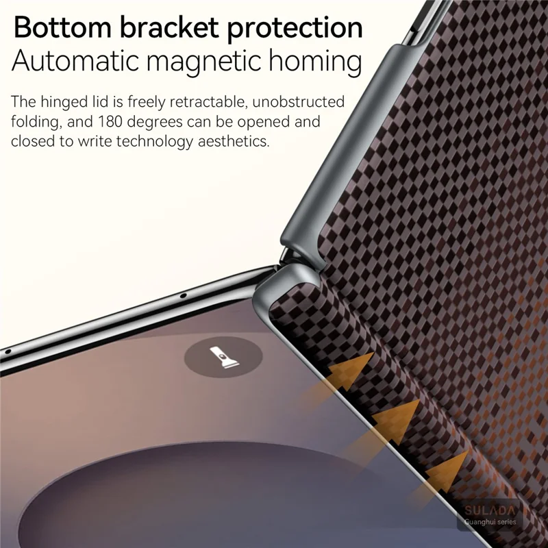 SULADA Pour Samsung Galaxy Z Fold7 5G Coque Magnétique Antichoc en PC Rigide pour Téléphone - Orange Coucher de Soleil