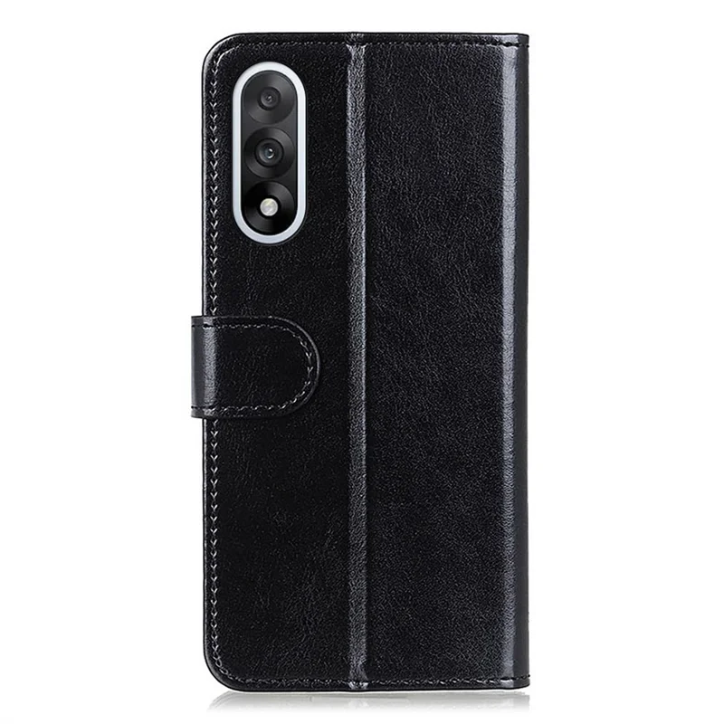 Capa para OnePlus Nord 5 5G em Couro PU com Textura de Cavalo Selvagem e Suporte para Celular - Preto
