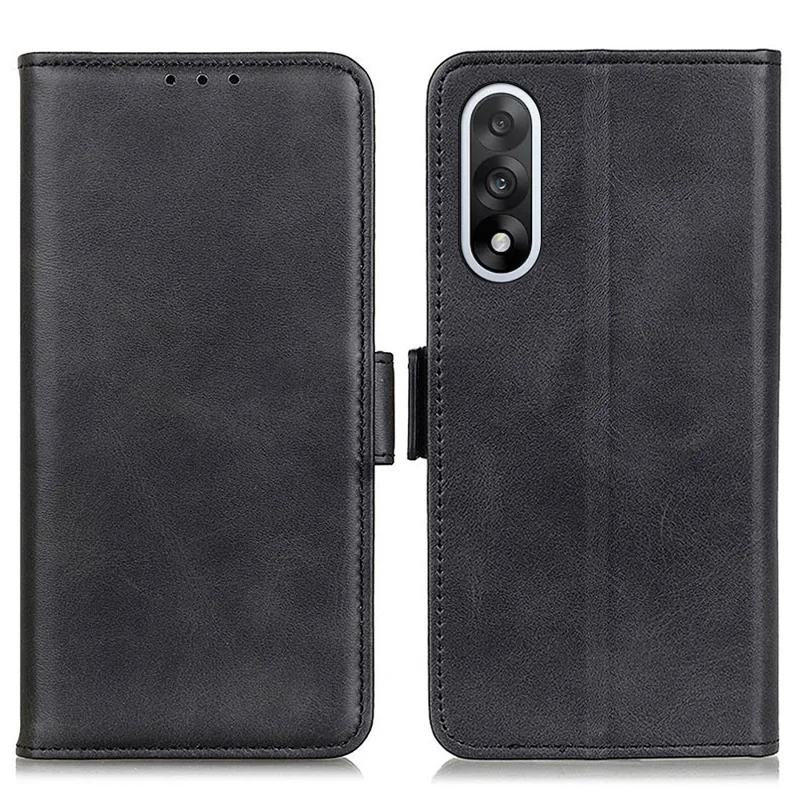Étui en cuir de vachette pour OnePlus Nord 5 5G avec support - Noir