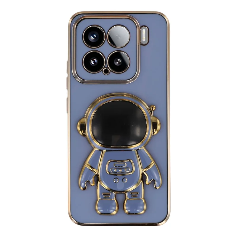 Für Xiaomi 15 Hülle Elektrolytisch weiches TPU Handycover mit Astronauten-Versteckstativ - Blau