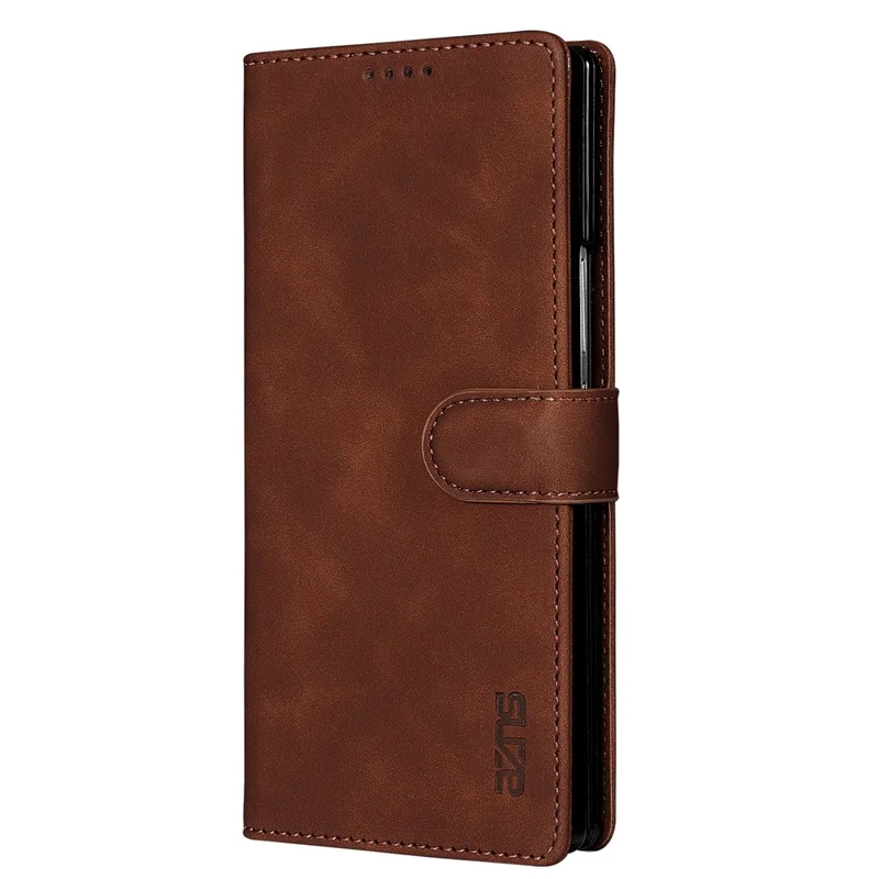 AZNS For Samsung Galaxy Z Fold7 5G Case PU Leather Wallet Phone Cover - Brown