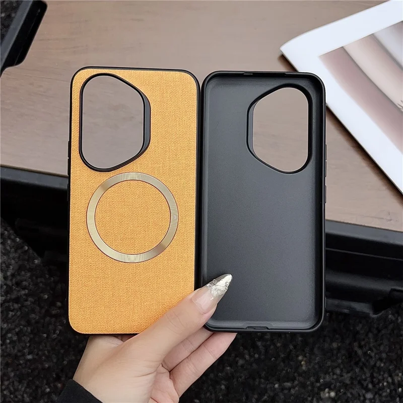 For Honor 400 Pro 5G (Global) Magnetic Case Drop-Proof TPU + Cloth Back Phone Cover - Grey