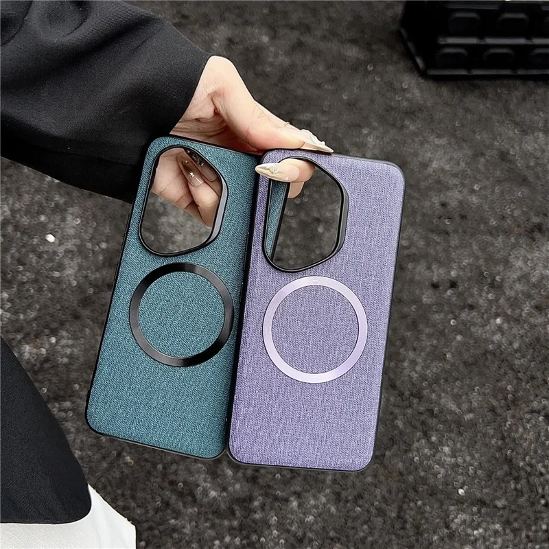 For Honor 400 Pro 5G (Global) Magnetic Case Drop-Proof TPU + Cloth Back Phone Cover - Grey