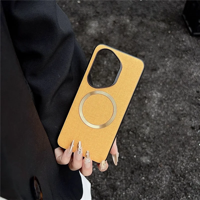 For Honor 400 Pro 5G (Global) Magnetic Case Drop-Proof TPU + Cloth Back Phone Cover - Grey