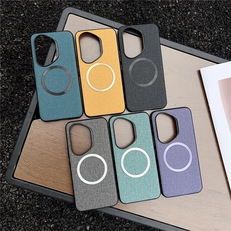 For Honor 400 Pro 5G (Global) Magnetic Case Drop-Proof TPU + Cloth Back Phone Cover - Grey