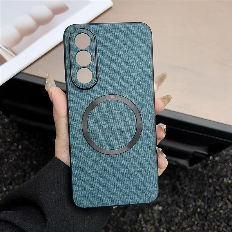 Für OnePlus Nord 5 5G Hülle Stoßfest TPU + Stoff Rückseite Handyhülle Kompatibel mit MagSafe - Dunkelgrün