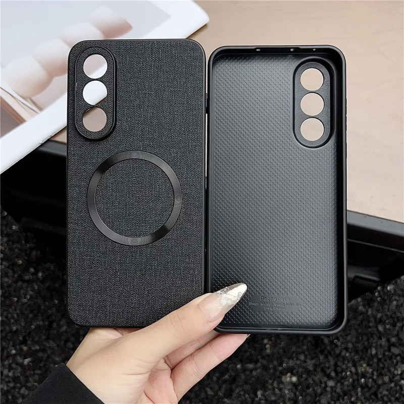 Für OnePlus Nord 5 5G Hülle Stoßfest TPU + Stoff Rückseite Handyhülle Kompatibel mit MagSafe - Dunkelgrün