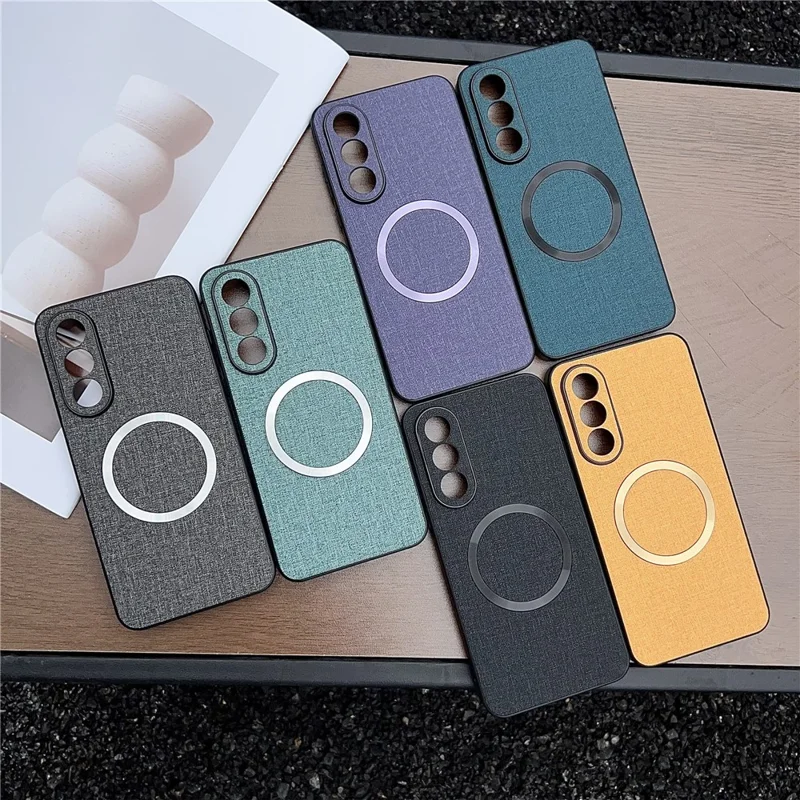 Für OnePlus Nord 5 5G Hülle Stoßfest TPU + Stoff Rückseite Handyhülle Kompatibel mit MagSafe - Dunkelgrün