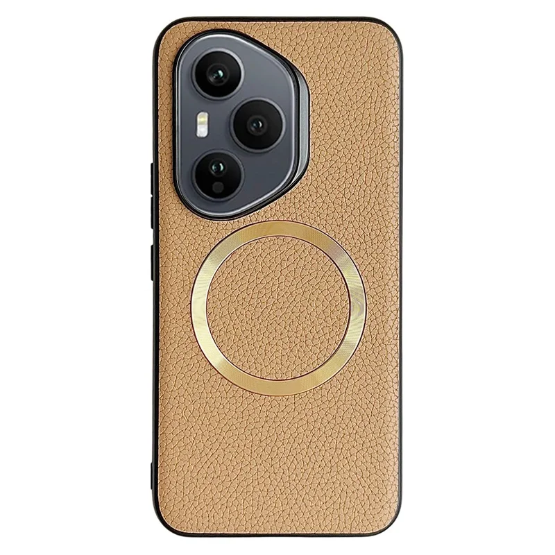 For Honor 400 Pro 5G (Global) Case Compatible with MagSafe PU Leather + TPU Phone Back Cover - Gold