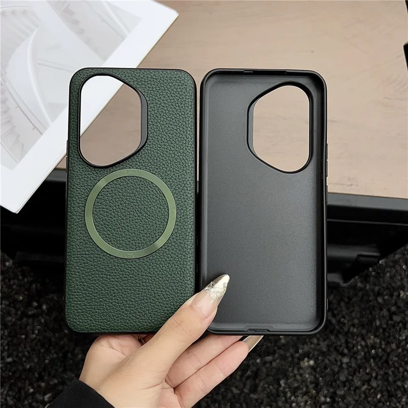 For Honor 400 Pro 5G (Global) Case Compatible with MagSafe PU Leather + TPU Phone Back Cover - Gold