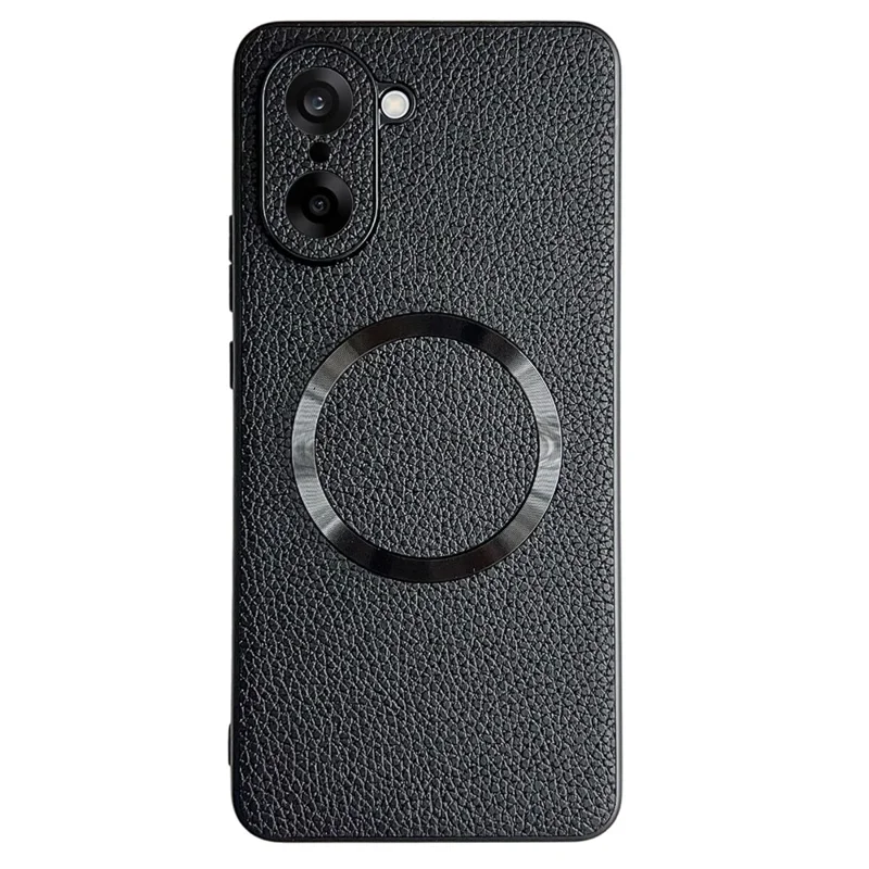For OnePlus Nord CE5 5G Case Compatible with MagSafe PU Leather + TPU Phone Back Cover - Black