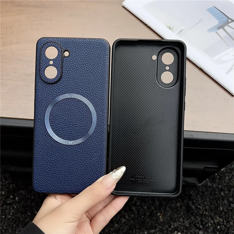 For OnePlus Nord CE5 5G Case Compatible with MagSafe PU Leather + TPU Phone Back Cover - Black