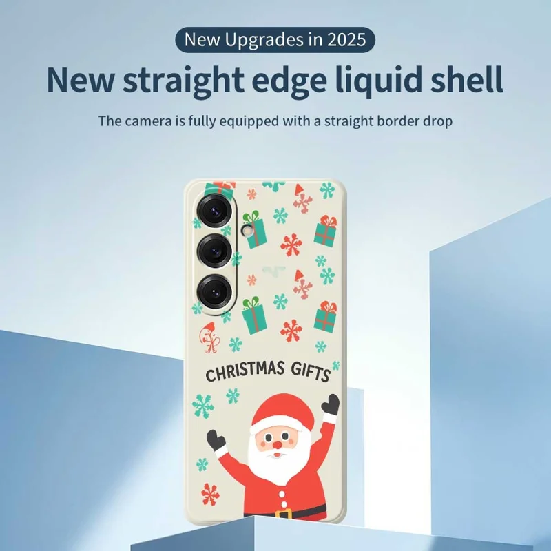 Cover per Samsung Galaxy S25 con Stampa Natalizia di Design - Beige
