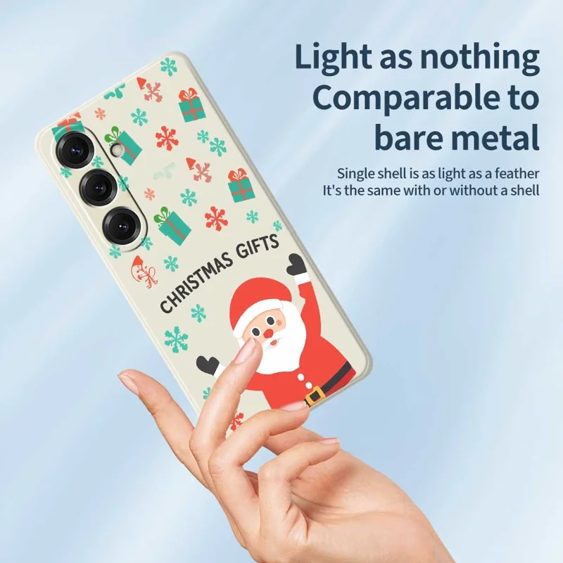 Cover per Samsung Galaxy S25 con Stampa Natalizia di Design - Beige