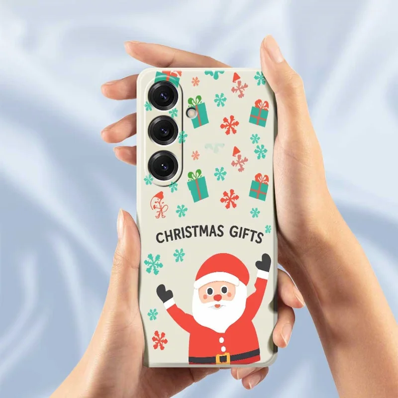 Cover per Samsung Galaxy S25 con Stampa Natalizia di Design - Beige