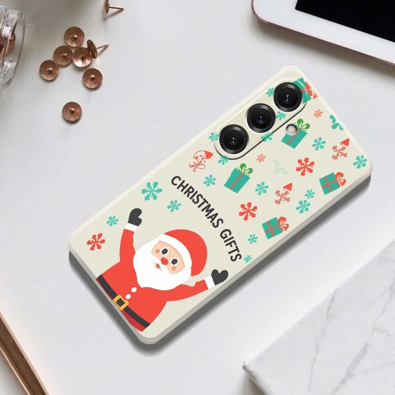 Cover per Samsung Galaxy S25 con Stampa Natalizia di Design - Beige