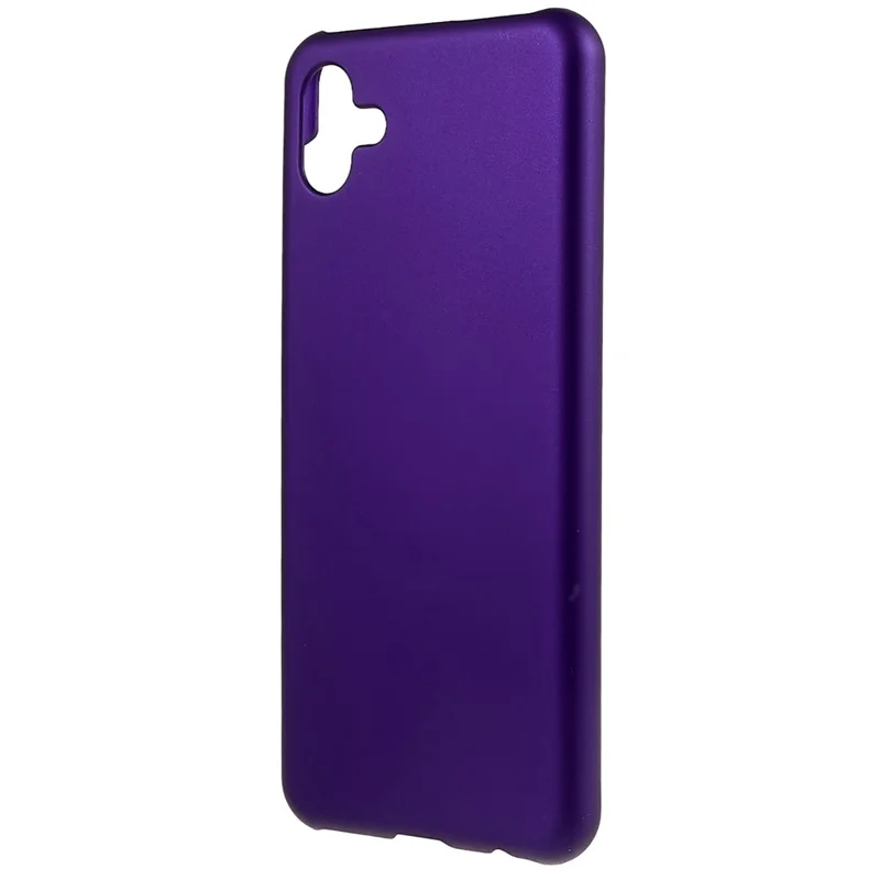 For Samsung Galaxy A04 4G (164.4 x 76.3 x 9.1 mm) Rubberized Glossy Hard PC Phone Case Anti-drop Protective Back Cover - Purple