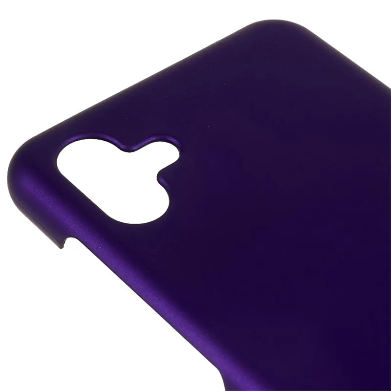 For Samsung Galaxy A04 4G (164.4 x 76.3 x 9.1 mm) Rubberized Glossy Hard PC Phone Case Anti-drop Protective Back Cover - Purple