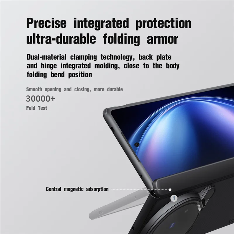 NILLKIN Super Frosted Shield Prop For vivo X Fold5 5G Case Clear Lens Lid Kickstand Phone Cover
