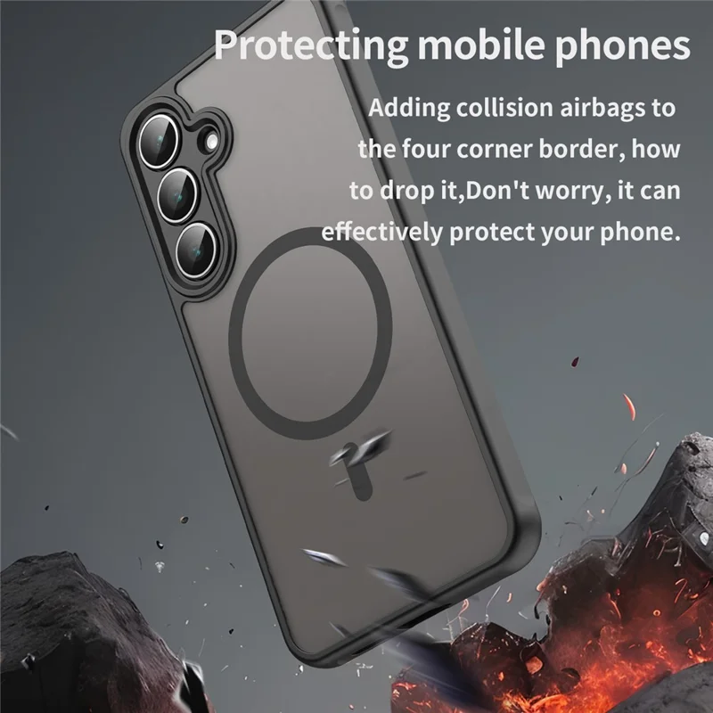 For Samsung Galaxy S25 FE Case Compatible with MagSafe Anti Drop PC + TPU Phone Cover - Black