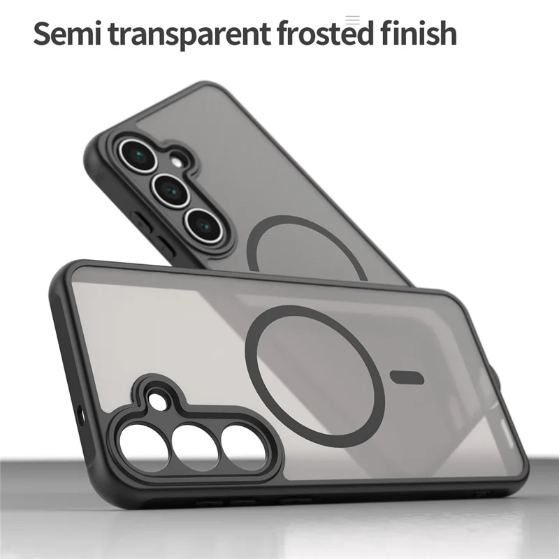 For Samsung Galaxy S25 FE Case Compatible with MagSafe Anti Drop PC + TPU Phone Cover - Black