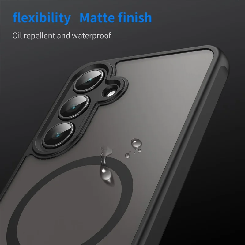 For Samsung Galaxy S25 FE Case Compatible with MagSafe Anti Drop PC + TPU Phone Cover - Black