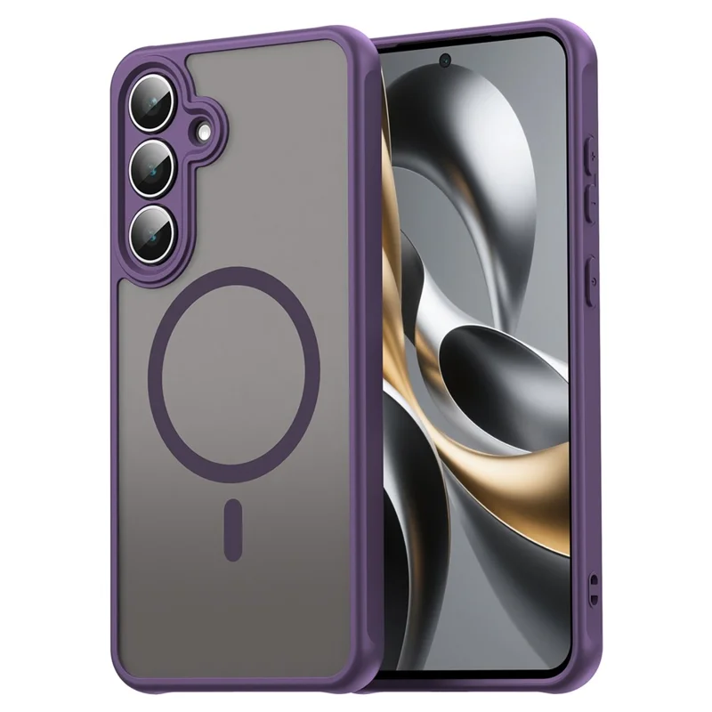 For Samsung Galaxy S25 FE Magnetic Case Anti Drop PC + TPU Phone Cover - Purple