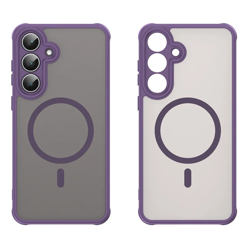 For Samsung Galaxy S25 FE Magnetic Case Anti Drop PC + TPU Phone Cover - Purple