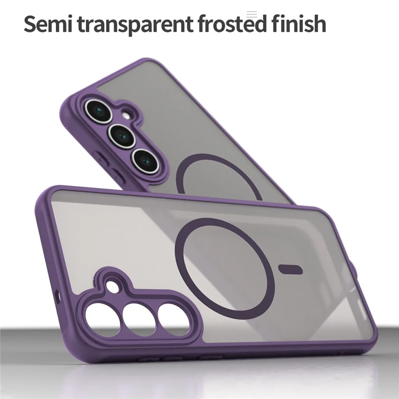 For Samsung Galaxy S25 FE Magnetic Case Anti Drop PC + TPU Phone Cover - Purple