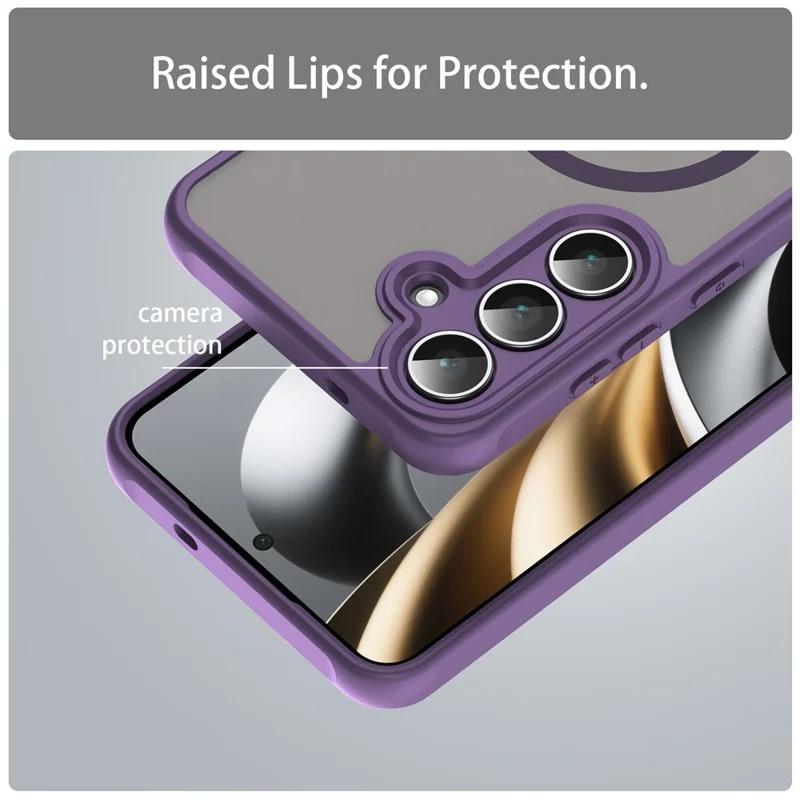 For Samsung Galaxy S25 FE Magnetic Case Anti Drop PC + TPU Phone Cover - Purple