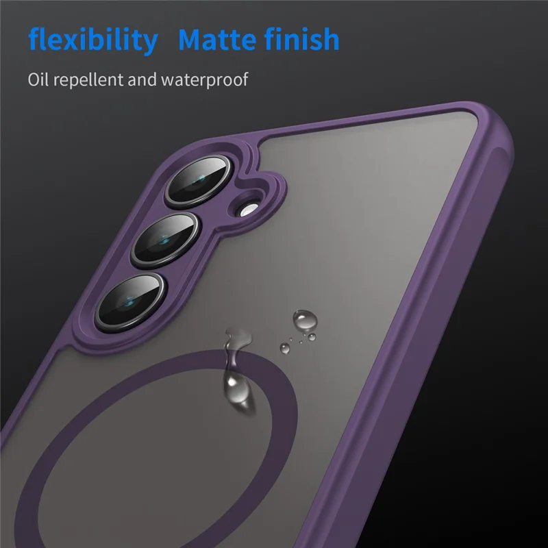 For Samsung Galaxy S25 FE Magnetic Case Anti Drop PC + TPU Phone Cover - Purple
