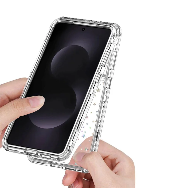 For Samsung Galaxy S25 Edge Case Acrylic TPU Clear Phone Cover with Laser-printed Film - Stars