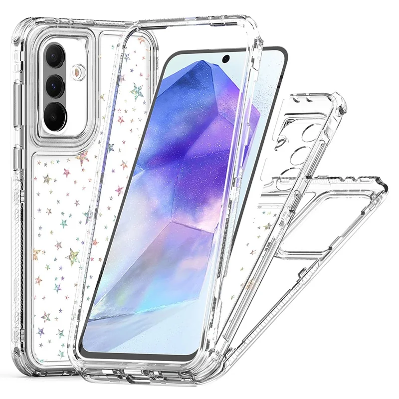 Cover per Samsung Galaxy A36 5G / A56 5G in Acrilico TPU Trasparente con Film Laser-stampato - Stelle