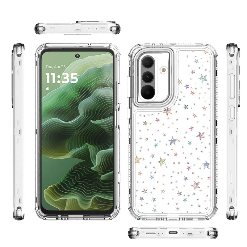 Cover per Samsung Galaxy A36 5G / A56 5G in Acrilico TPU Trasparente con Film Laser-stampato - Stelle