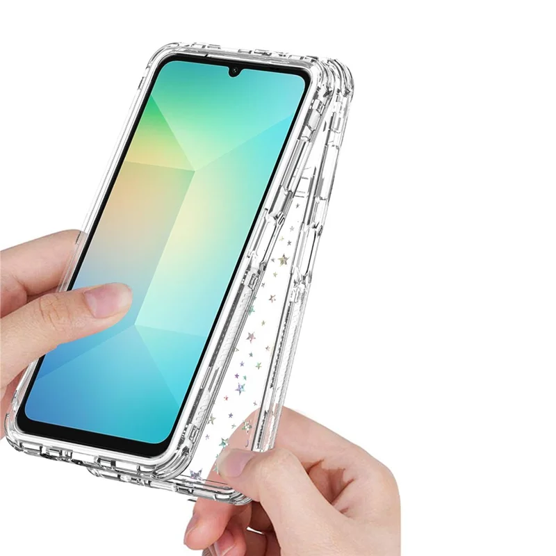 For Samsung Galaxy A06 4G Case Acrylic TPU Clear Phone Cover with Laser-printed Film - Stars