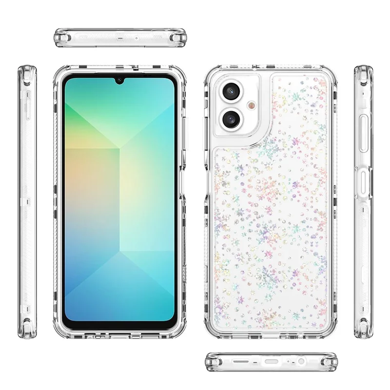 For Samsung Galaxy A06 4G Case Acrylic TPU Clear Phone Cover with Laser-printed Film - Stars
