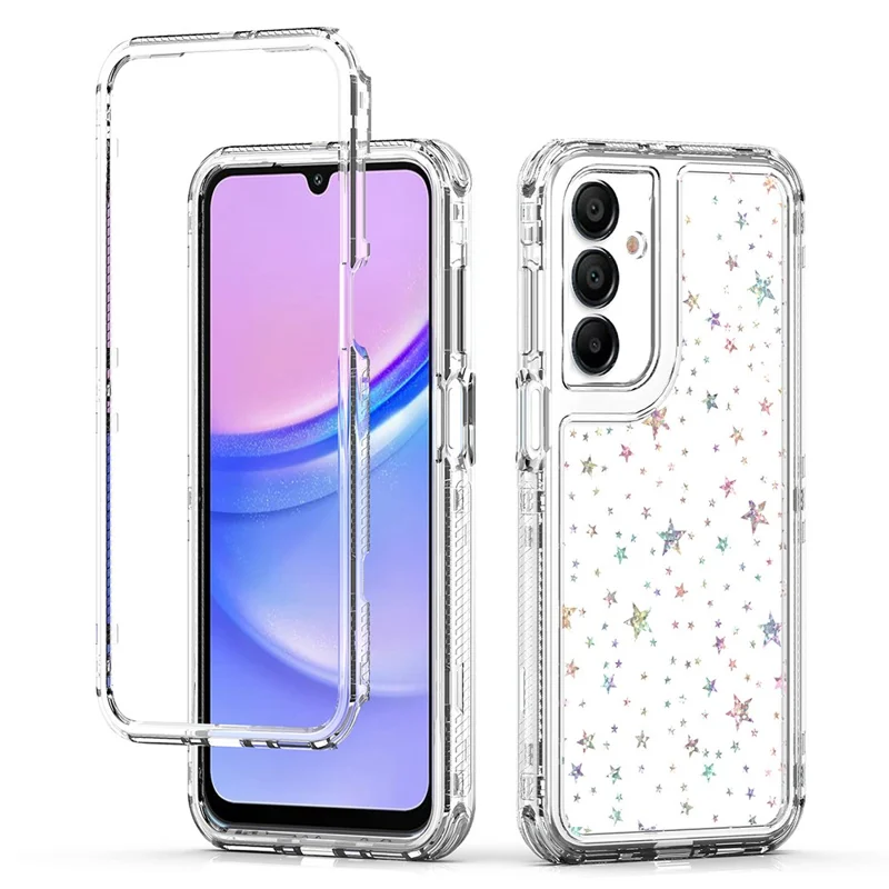Étui pour Samsung Galaxy A16 4G / 5G Coque Acrylique TPU Transparente avec Film Laser - Étoiles