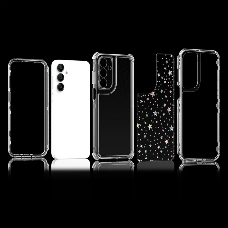 Étui pour Samsung Galaxy A16 4G / 5G Coque Acrylique TPU Transparente avec Film Laser - Étoiles
